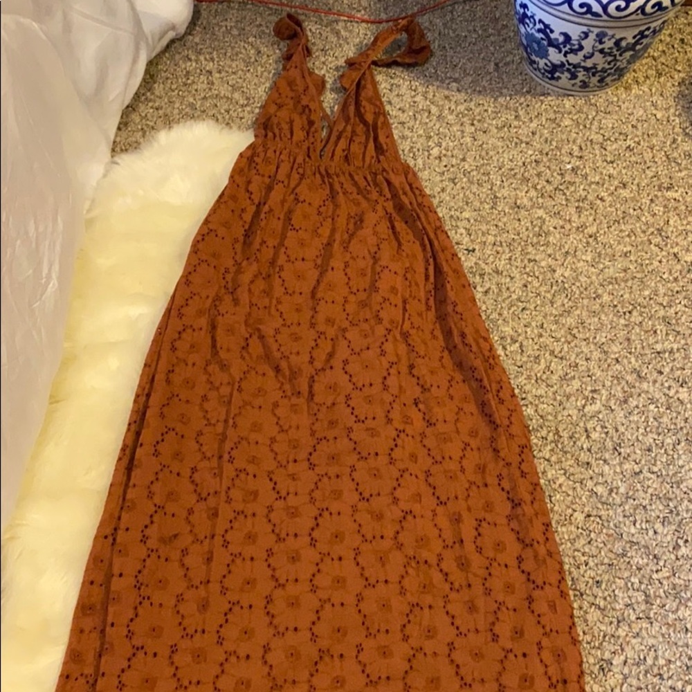 Brown/orange maxi dress